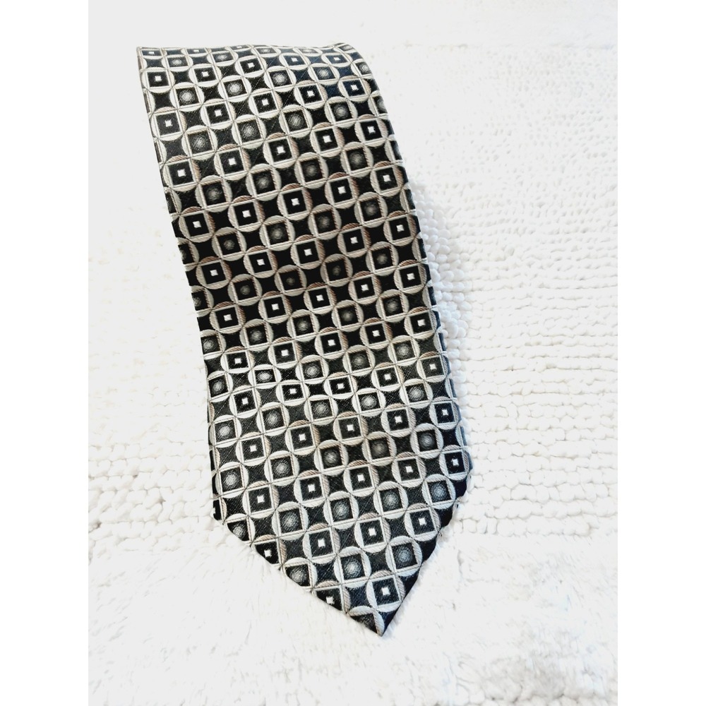 Joseph & Feiss Black Gray 100% Silk Men's Neck Tie Multicolor 62 Inch